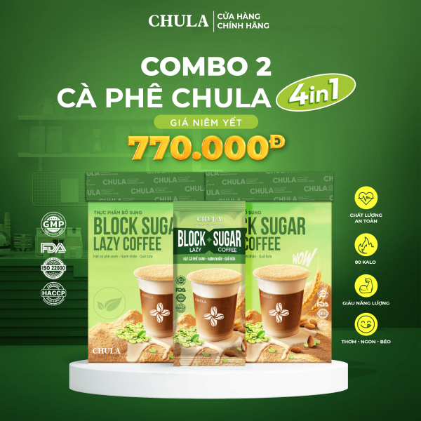 Combo 2 hộp Cà phê 80 calo dành cho người ăn kiêng Chula - 28 gói